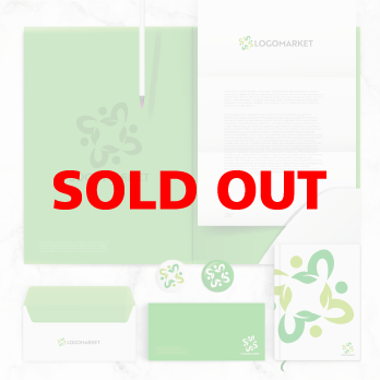 自然と成長と芽のロゴ