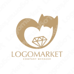 猫とハートとダイヤモンドのロゴ