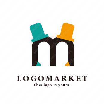 Mと帽子と協力・共存のロゴ