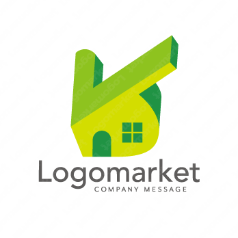家と矢印と未来のロゴ