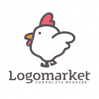 鶏と1頭身とキャラクターのロゴ