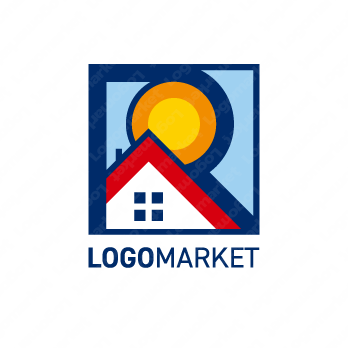Rと家と太陽のロゴ