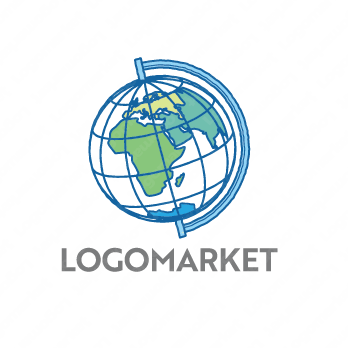 世界とグローバルと地球のロゴ