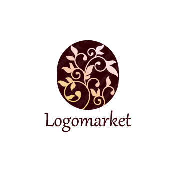 唐草模様と植物とアラベスクのロゴ