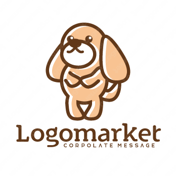 犬と垂れ耳とキャラクターのロゴ