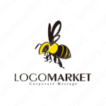 蜂と昆虫と蜂蜜のロゴ