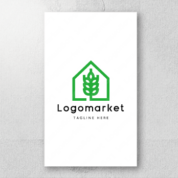 小麦と家と植物のロゴ