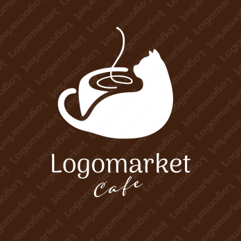 猫カフェとカフェと猫のロゴ