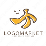 バナナと果物と手書きのロゴ