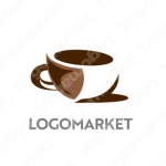 コーヒーとカフェとシンプルのロゴ
