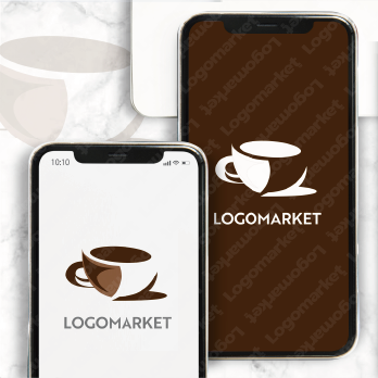 コーヒーとカフェとシンプルのロゴ