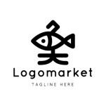 ロゴ作成デザインです Ecacoca旧字の魚魚をイメージしたロゴマークです
