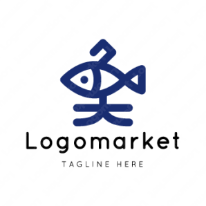 ロゴ作成デザインです Ecacoca旧字の魚魚をイメージしたロゴマークです