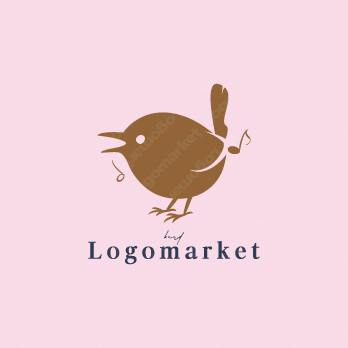 ミソサザイと鳥とキュートのロゴ