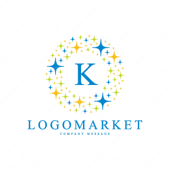 Kとキラキラとカラフルのロゴ