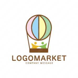 ロゴ作成デザインです シンプルワークス夢をのせた気球気球をイメージしたロゴマークです