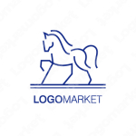 馬と線とミニマルラインのロゴ