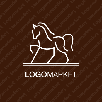 馬と線とミニマルラインのロゴ