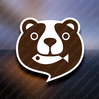 熊と魚と動物のロゴ
