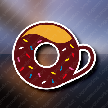 ドーナッツと喫茶とカフェのロゴ