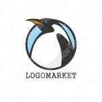 ペンギンと動物と南極のロゴ
