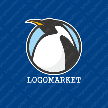 ペンギンと動物と南極のロゴ