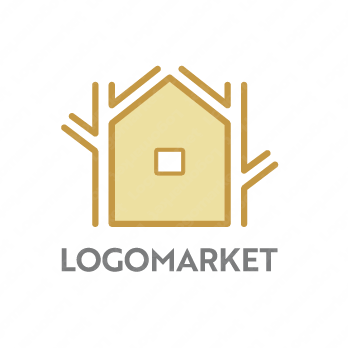 木と家と住宅のロゴ