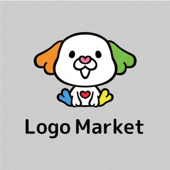 犬とハートとキャラクターのロゴ