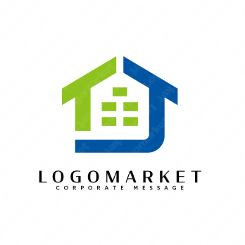 Jと住宅と家のロゴ