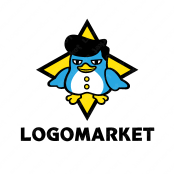 ペンギンと暴走族とキャラクターのロゴ