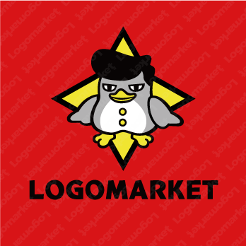 ペンギンと暴走族とキャラクターのロゴ