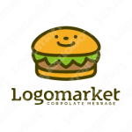 ハンバーガーと食とキャラクターのロゴ