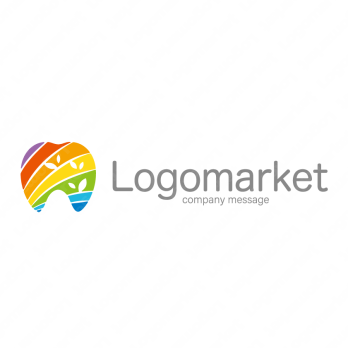 歯と虹とナチュラルのロゴ