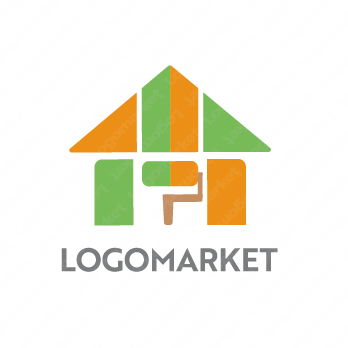 家と塗装とペンキのロゴ
