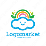 雲と虹と笑顔のロゴ