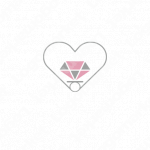 ハートとダイヤモンドと幸せのロゴ
