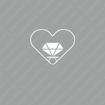 ハートとダイヤモンドと幸せのロゴ