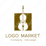 コントラバスと楽器と音楽教室のロゴ
