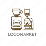 コーヒーとサイフォンとハンドドリップのロゴ