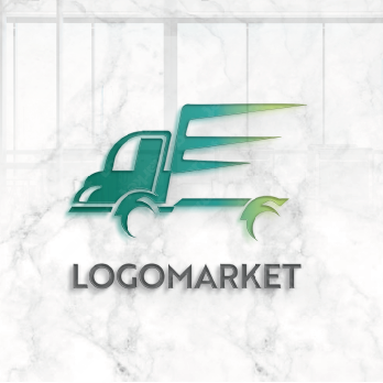 トラックと運送と物流のロゴ