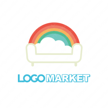 虹とリラックスとポップのロゴ