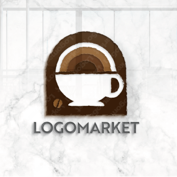 コーヒーとカフェと扉のロゴ