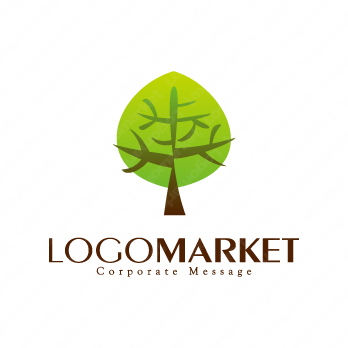 木と歩みと成長のロゴ