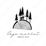 鹿とナチュラルと森のロゴ