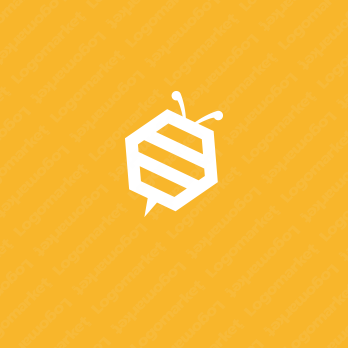 六角型と蜂とシンプルのロゴ