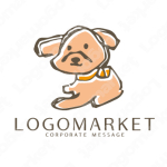 犬とふわふわとイラストのロゴ