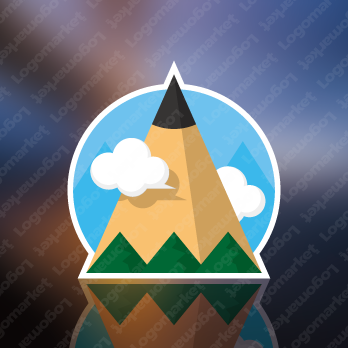 山とペンと文房具のロゴ
