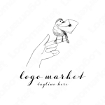 手と指と小鳥のロゴ