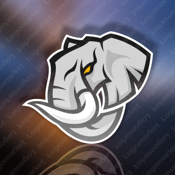 象と力強いとスポーツのロゴ