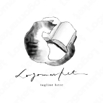 手書きと本と猫のロゴ